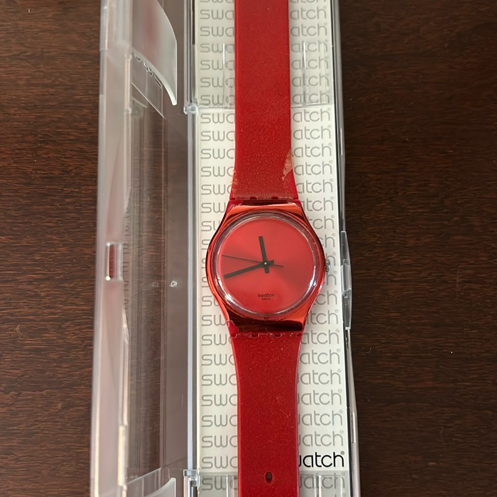 Red swatch watch